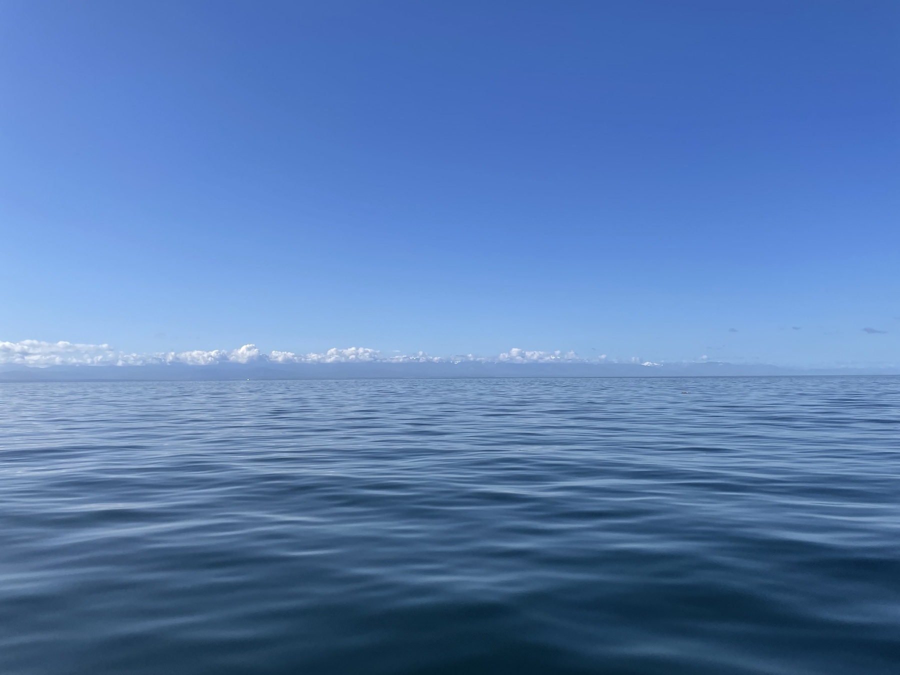Strait of Juan de Fuca on a clear, calm day